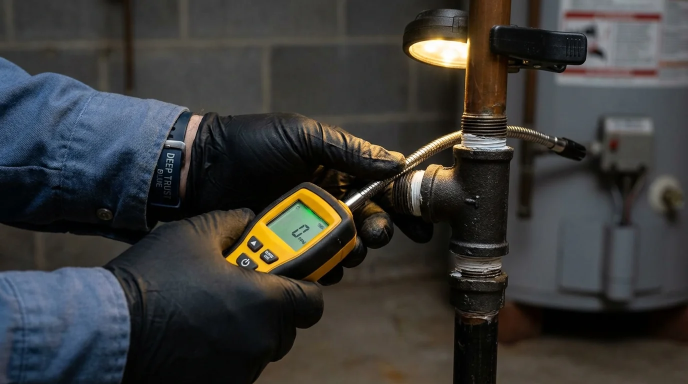 Gas leak detection with electronic sniffer by Johns Plumbing LLC in Fabens