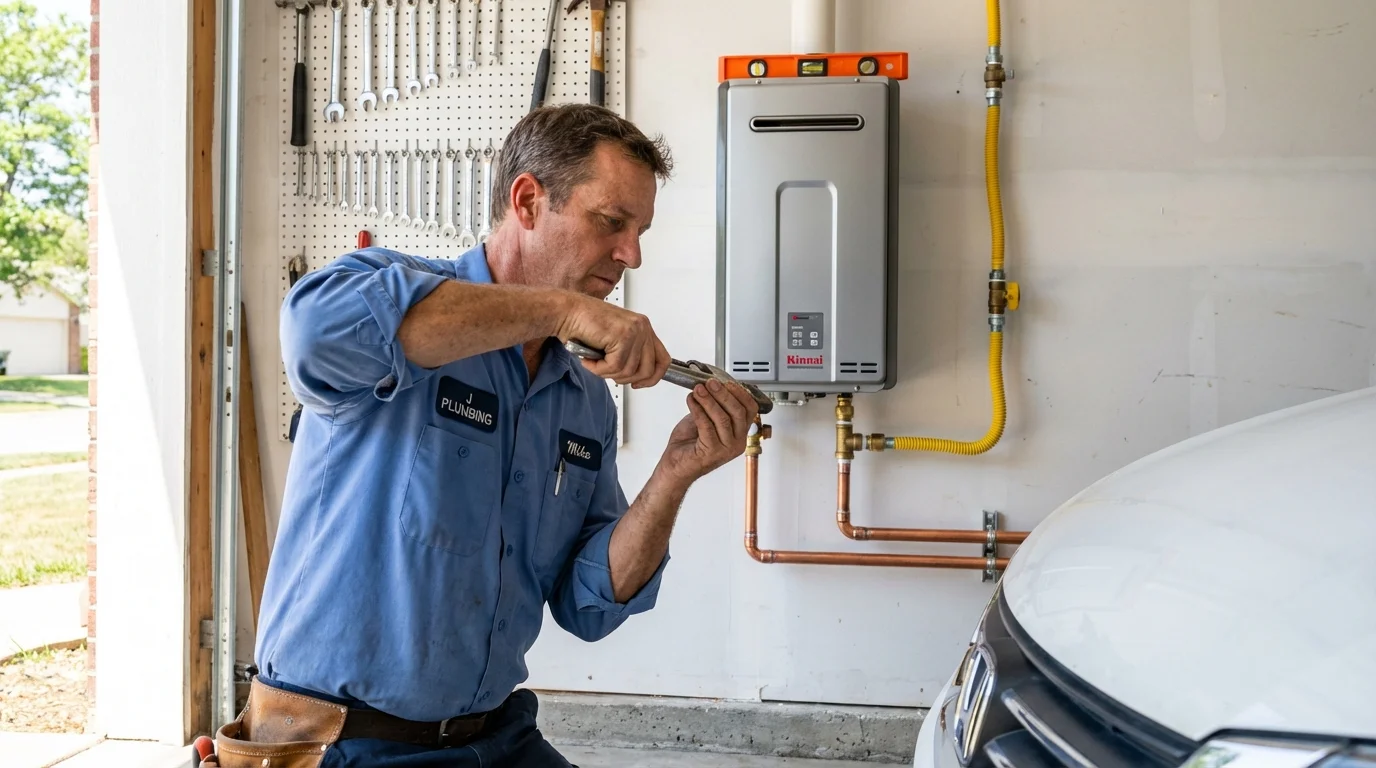 Tankless water heater installation by a Johns Plumbing LLC plumber in Fabens